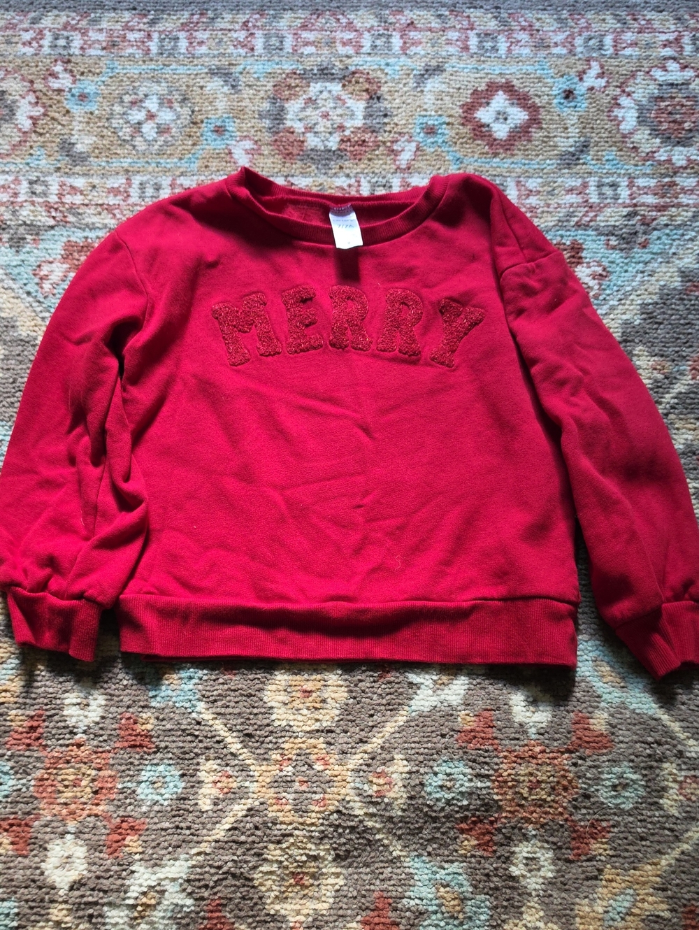 Carter's Red Crewneck Sweatshirt Holiday Size 7